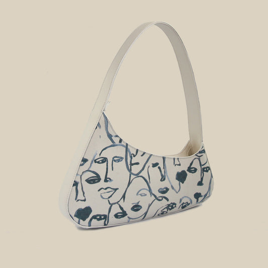 Niche Shoulder Handbag – Vintage Canvas Bag for Women with Zipper Closure