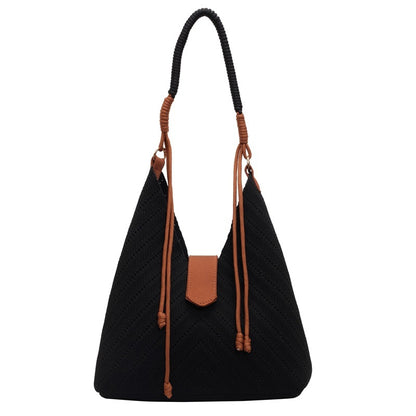 Black oversized nylon underarm tote bag with zipper compartment