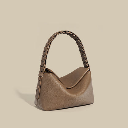 Oak Gray leather shoulder bag with vintage style