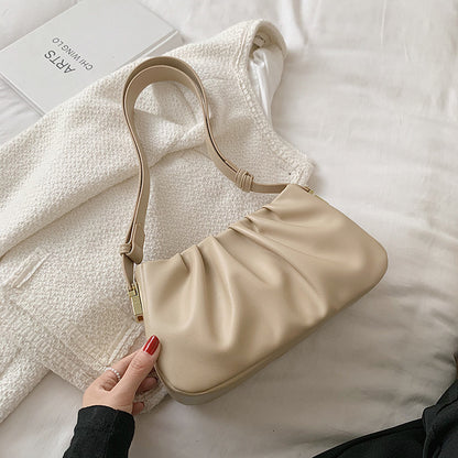 Niche Pleated Cloud Texture Shoulder Bag for Women