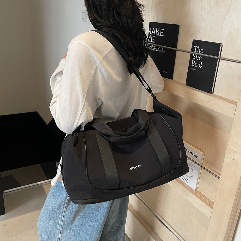 Milky white yoga and fitness one-shoulder travel bag for men and women
