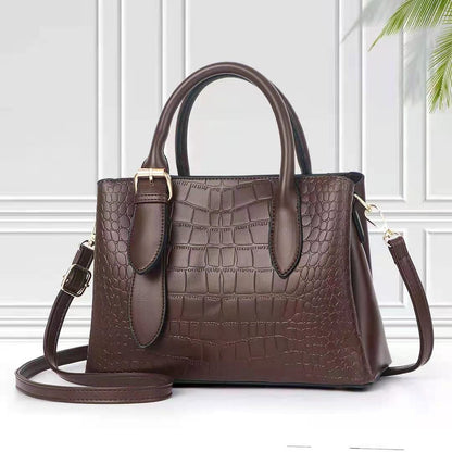 PU leather crossbody commuter tote available in six colors