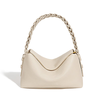 Soft leather underarm handbag with European retro style