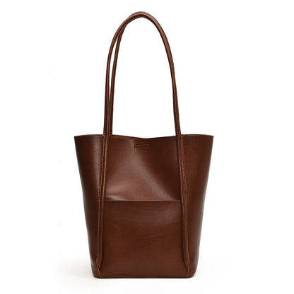 Chic black PU leather handbag