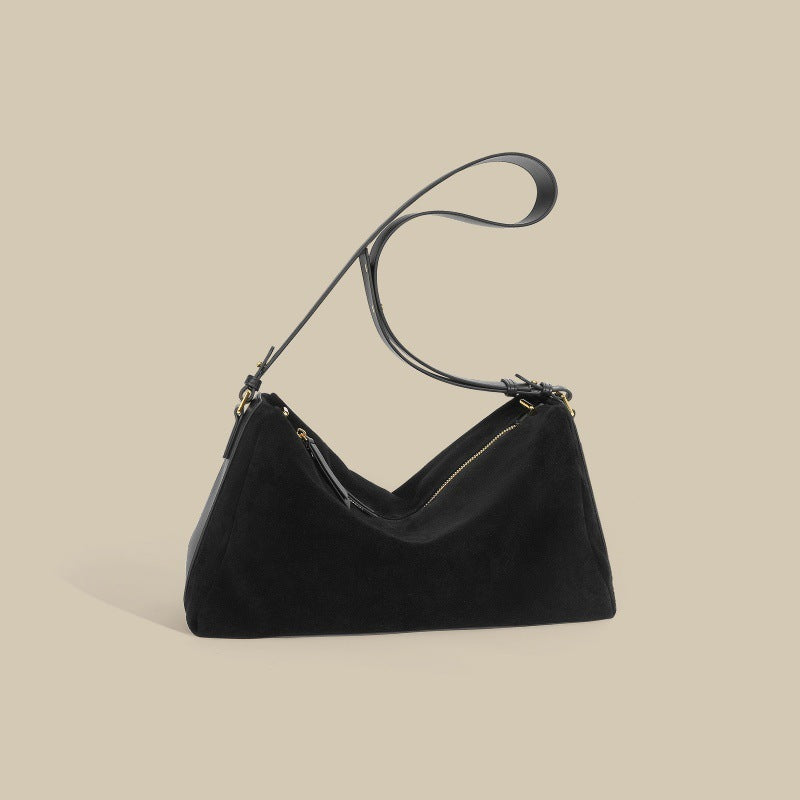 Structured soft leather handbag with file pocket