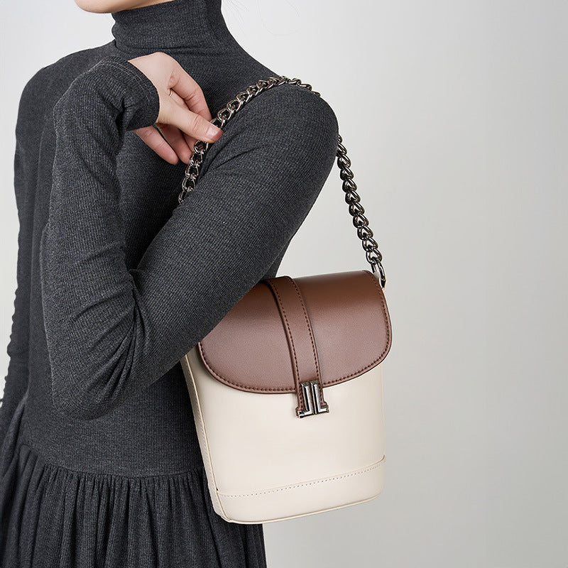Model wearing bag crossbody style