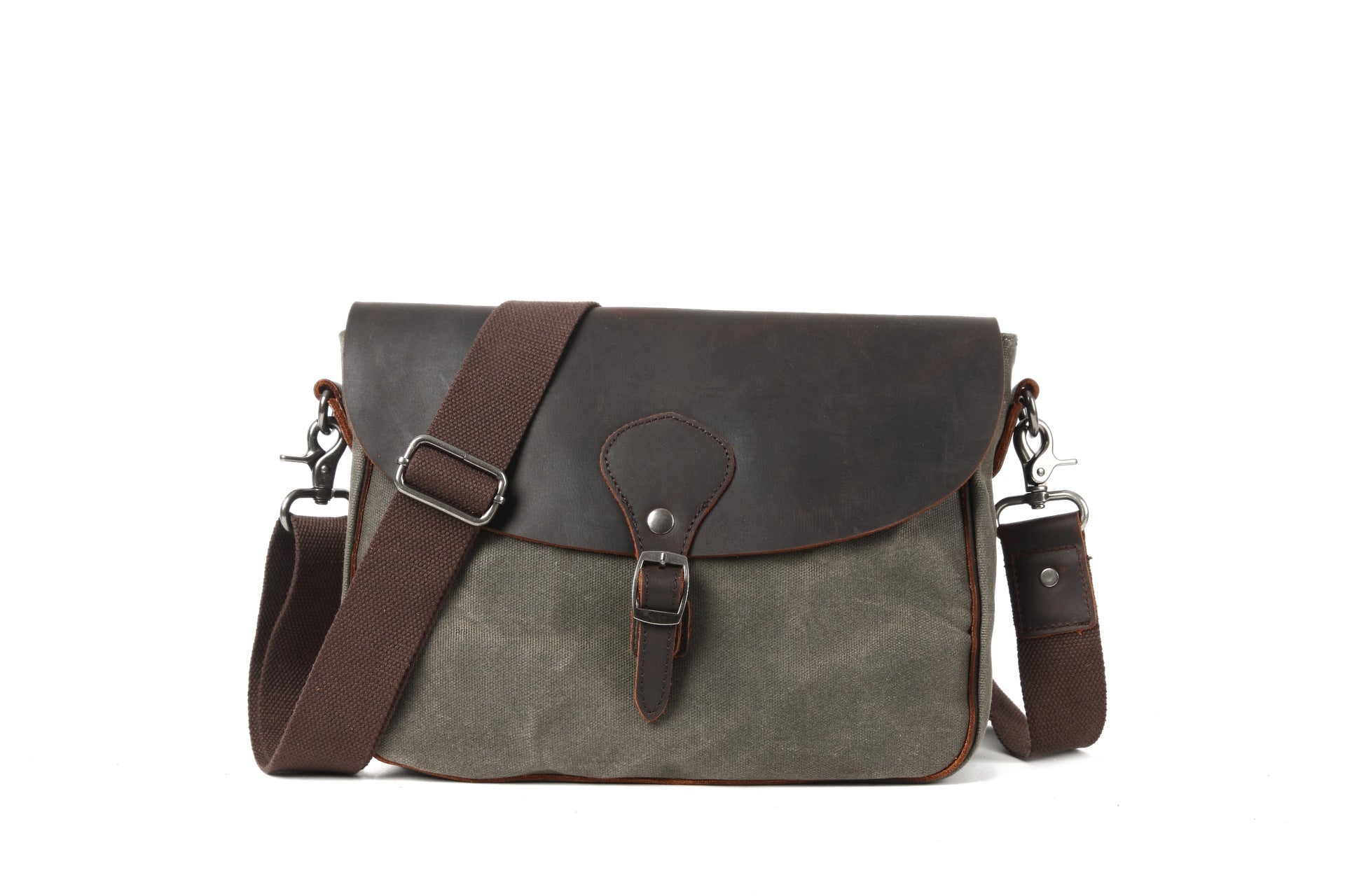Side view of compact travel crossbody