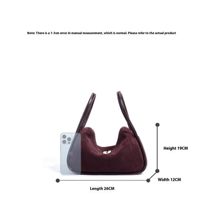 Retro underarm handbag in soft matte leather