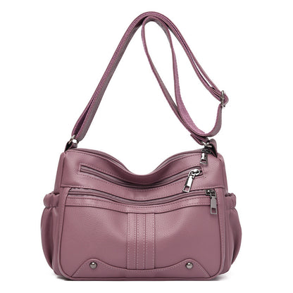 Urban simplicity style women's handbag with sewing detail