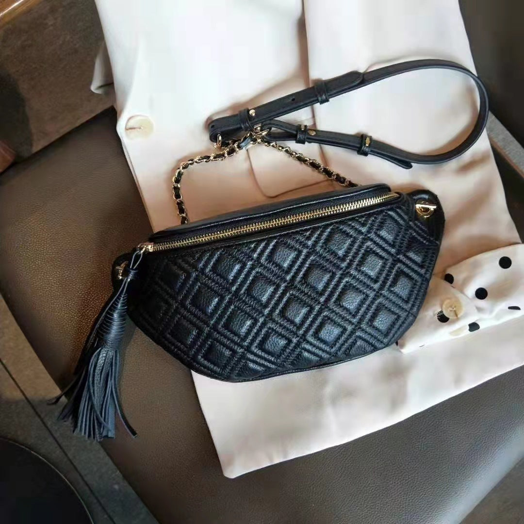 Versatile leather chain bag for women
