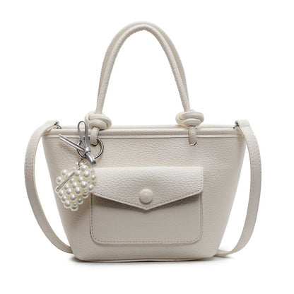 Zipper detail on trendy Korean PU leather crossbody bag